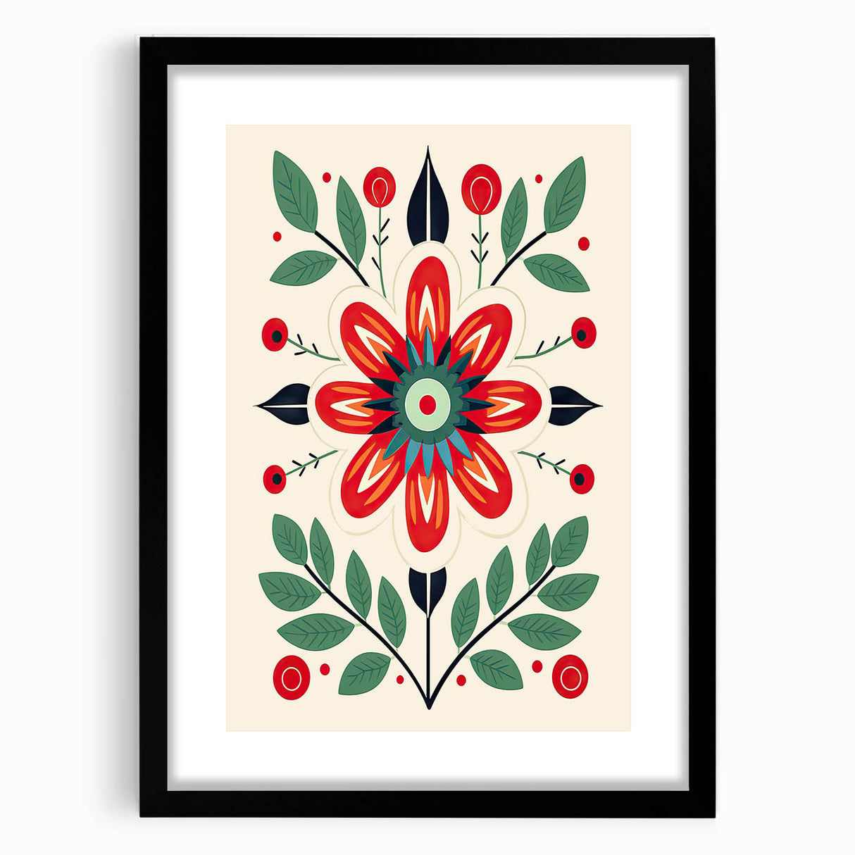 Scandinavian Wall Decor | Minimalist Floral Nordic Art Print for Homes
