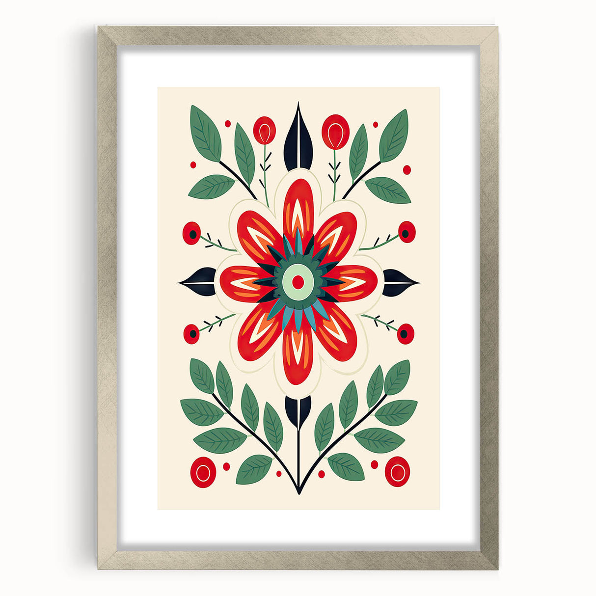 Scandinavian Wall Decor | Minimalist Floral Nordic Art Print for Homes