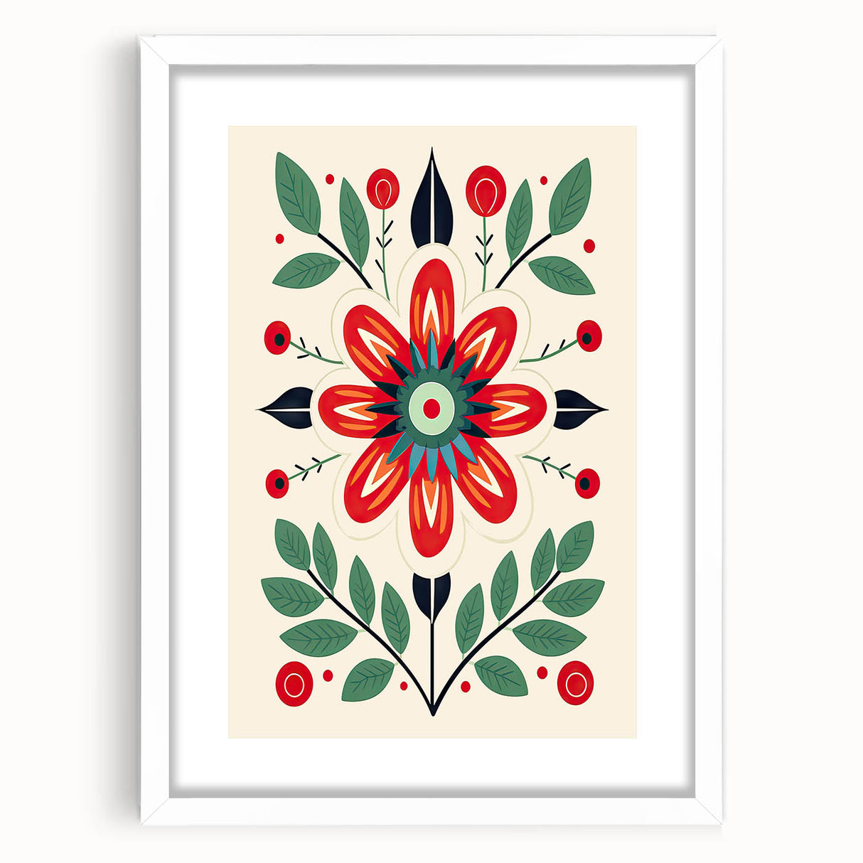 Scandinavian Wall Decor | Minimalist Floral Nordic Art Print for Homes