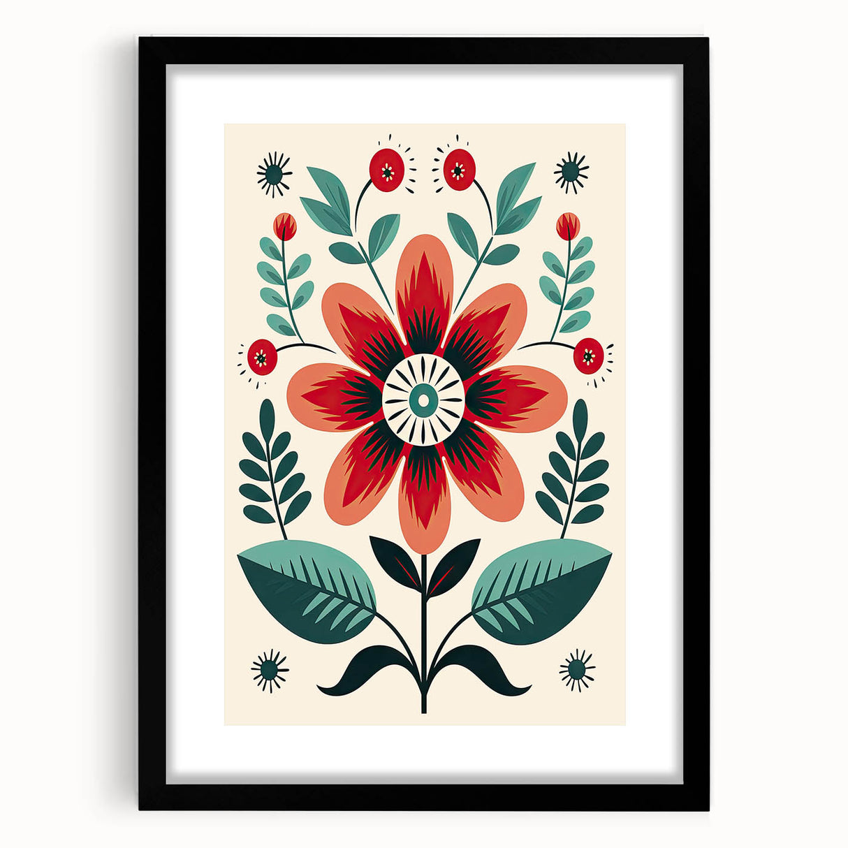 Nordic Art Prints | Bold Floral Scandinavian Wall Decor for Minimalist Homes