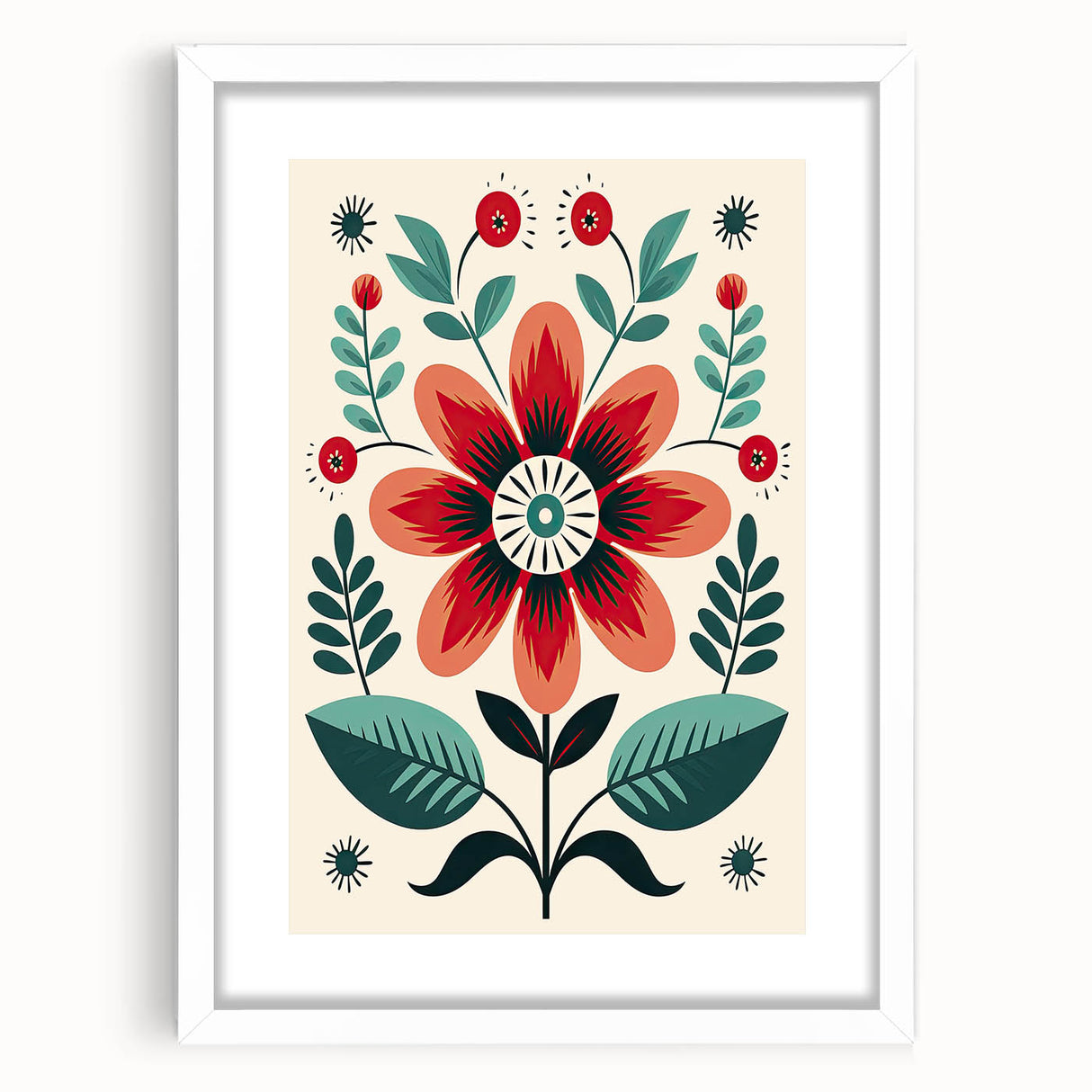 Nordic Art Prints | Bold Floral Scandinavian Wall Decor for Minimalist Homes