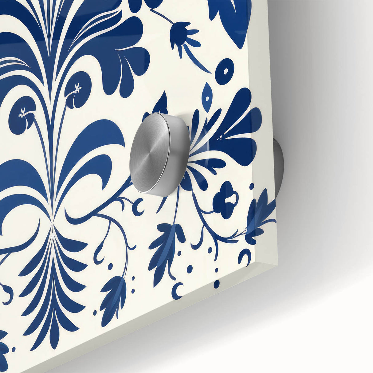 Scandinavian-Inspired Floral Wall Art | Navy Blue Nordic Minimalist Print