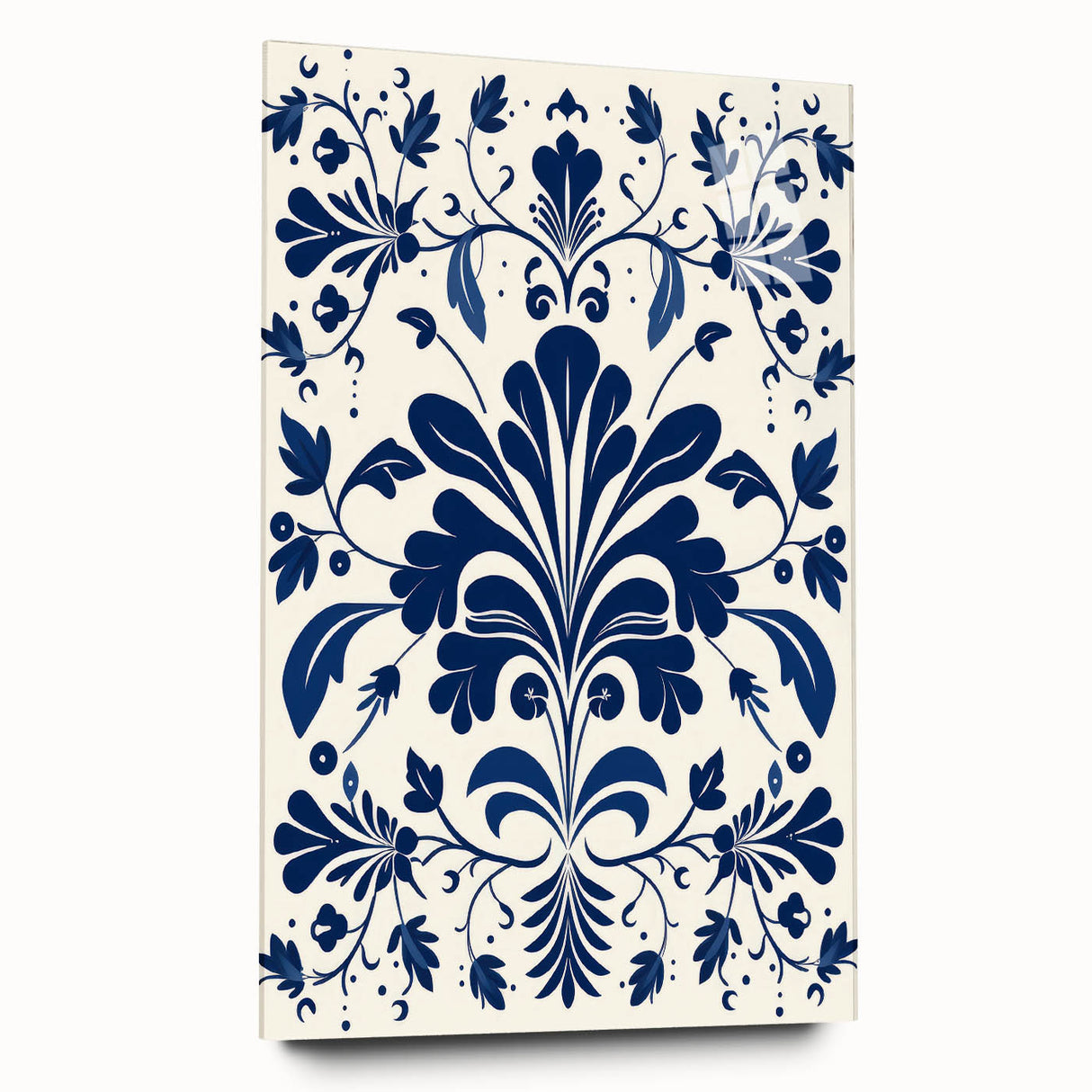 Scandinavian-Inspired Floral Wall Art | Navy Blue Nordic Minimalist Print