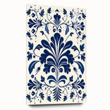 Scandinavian-Inspired Floral Wall Art | Navy Blue Nordic Minimalist Print