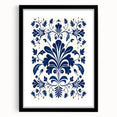 Scandinavian-Inspired Floral Wall Art | Navy Blue Nordic Minimalist Print