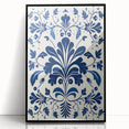 Scandinavian-Inspired Floral Wall Art | Navy Blue Nordic Minimalist Print