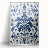 Scandinavian-Inspired Floral Wall Art | Navy Blue Nordic Minimalist Print