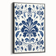 Scandinavian-Inspired Floral Wall Art | Navy Blue Nordic Minimalist Print