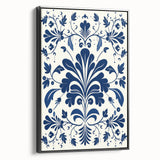 Scandinavian-Inspired Floral Wall Art | Navy Blue Nordic Minimalist Print