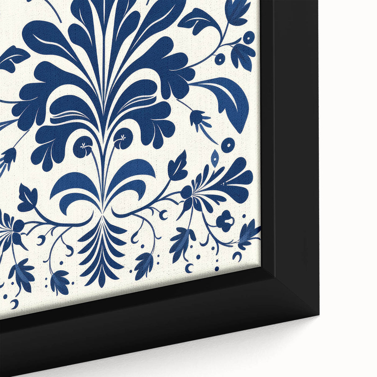 Scandinavian-Inspired Floral Wall Art | Navy Blue Nordic Minimalist Print