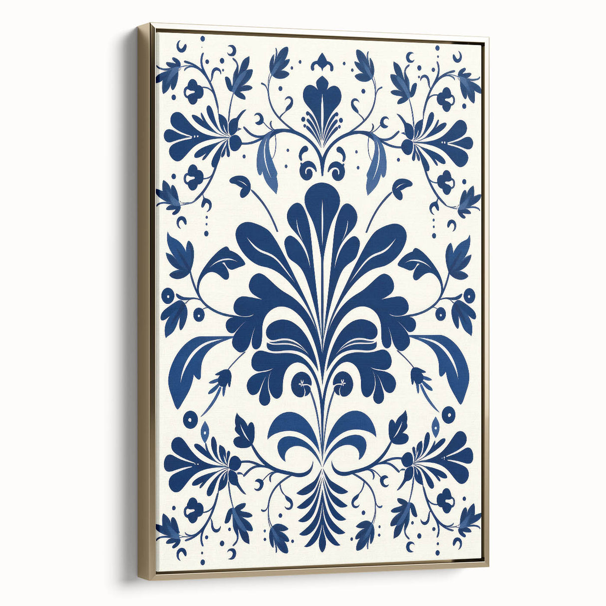 Scandinavian-Inspired Floral Wall Art | Navy Blue Nordic Minimalist Print