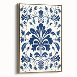 Scandinavian-Inspired Floral Wall Art | Navy Blue Nordic Minimalist Print