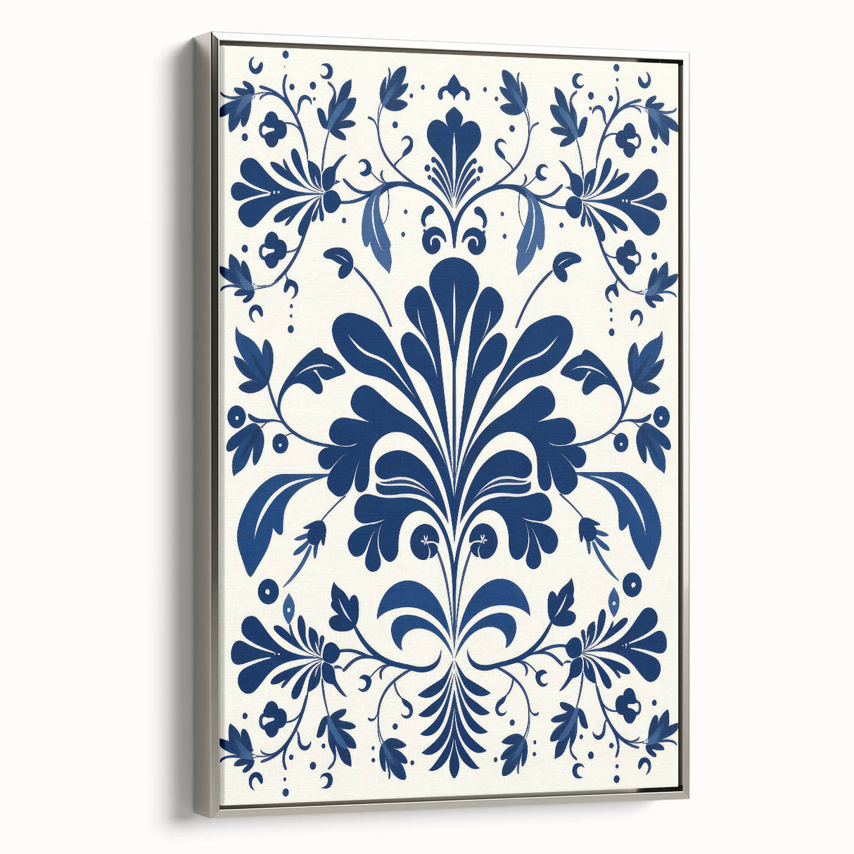 Scandinavian-Inspired Floral Wall Art | Navy Blue Nordic Minimalist Print