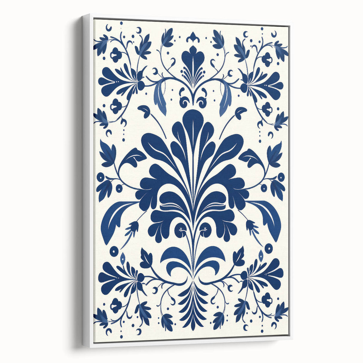 Scandinavian-Inspired Floral Wall Art | Navy Blue Nordic Minimalist Print