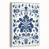 Scandinavian-Inspired Floral Wall Art | Navy Blue Nordic Minimalist Print