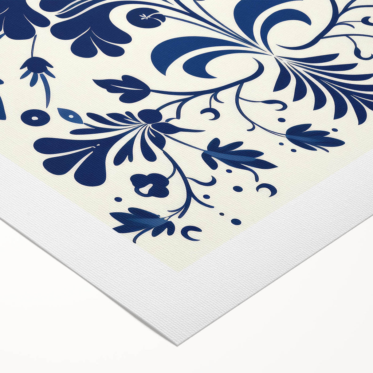 Scandinavian-Inspired Floral Wall Art | Navy Blue Nordic Minimalist Print