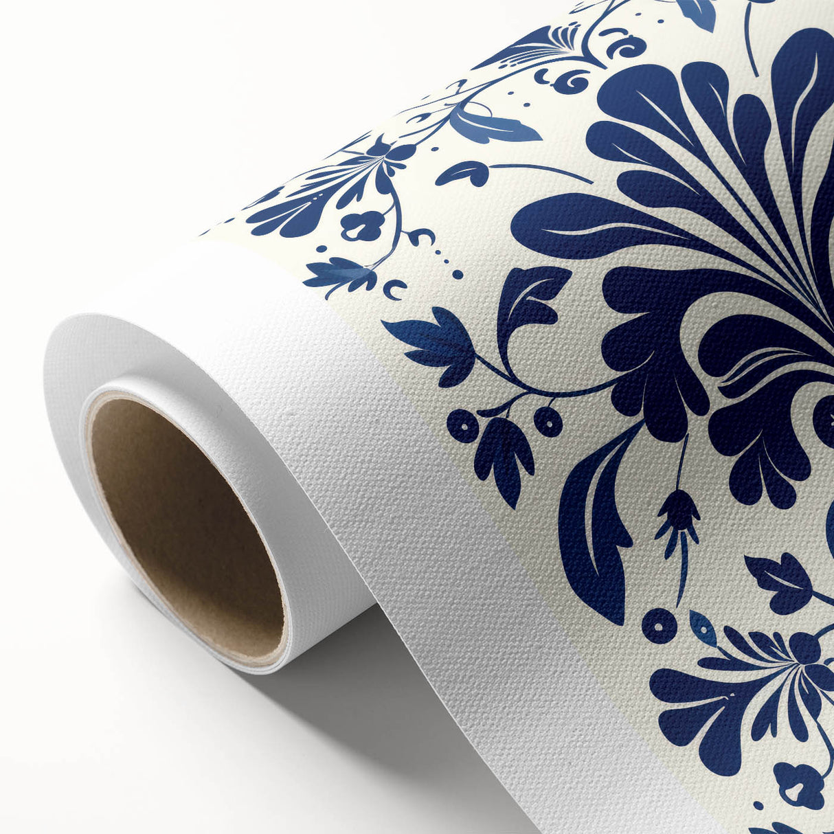 Scandinavian-Inspired Floral Wall Art | Navy Blue Nordic Minimalist Print