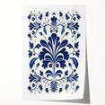 Scandinavian-Inspired Floral Wall Art | Navy Blue Nordic Minimalist Print