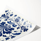 Scandinavian-Inspired Floral Wall Art | Navy Blue Nordic Minimalist Print