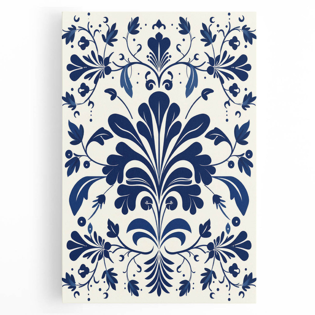 Scandinavian-Inspired Floral Wall Art | Navy Blue Nordic Minimalist Print