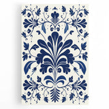 Scandinavian-Inspired Floral Wall Art | Navy Blue Nordic Minimalist Print