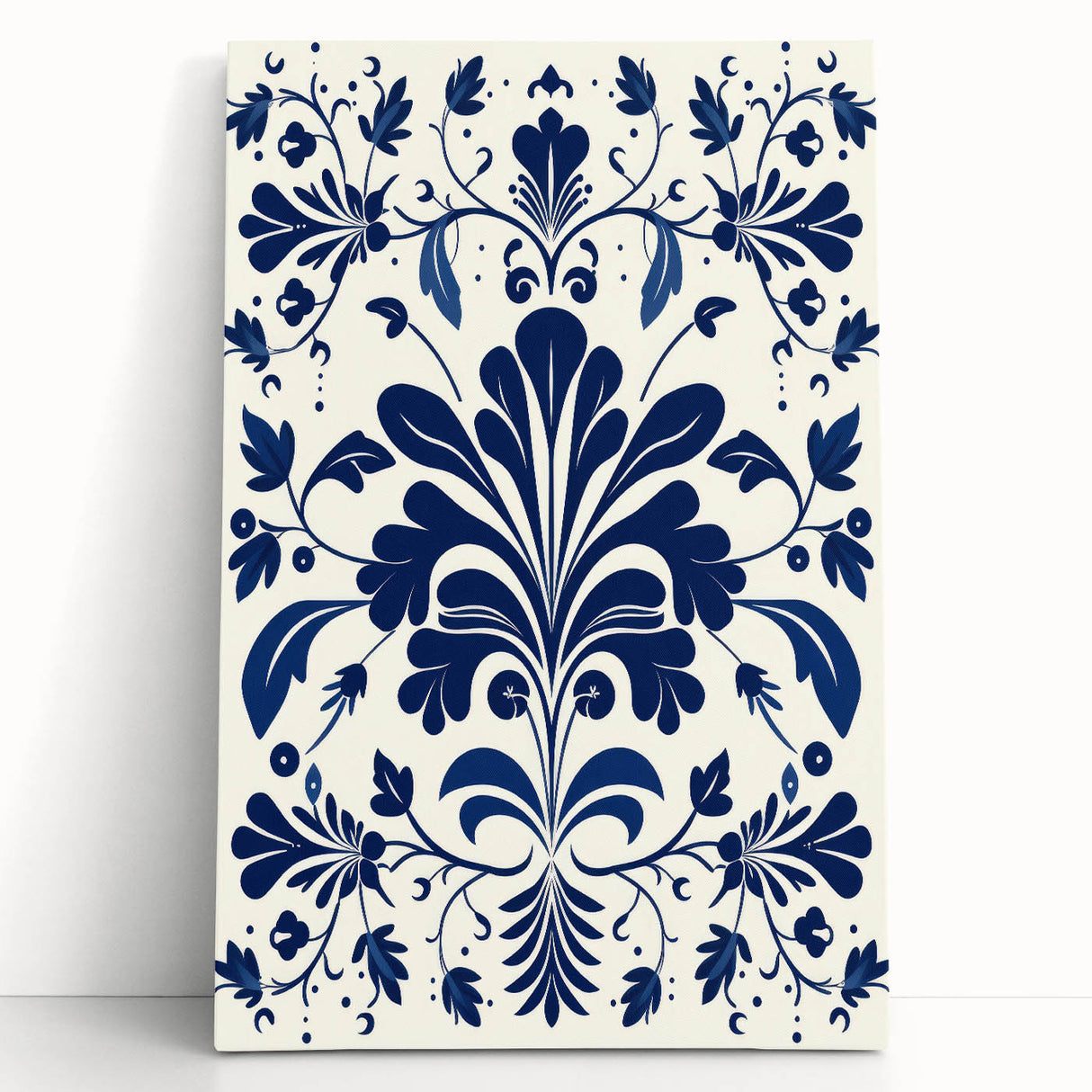 Scandinavian-Inspired Floral Wall Art | Navy Blue Nordic Minimalist Print