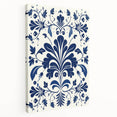 Scandinavian-Inspired Floral Wall Art | Navy Blue Nordic Minimalist Print