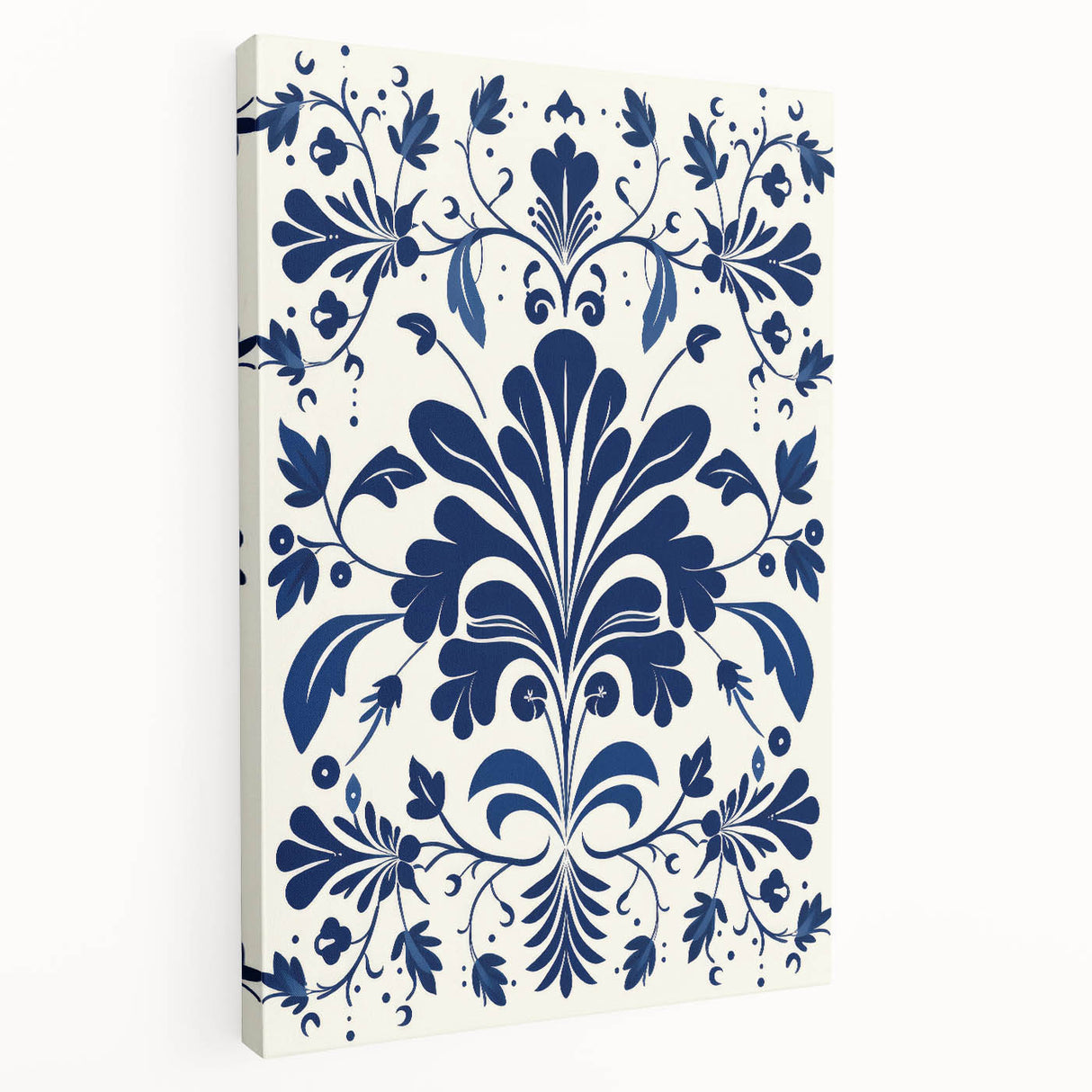 Scandinavian-Inspired Floral Wall Art | Navy Blue Nordic Minimalist Print