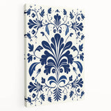 Scandinavian-Inspired Floral Wall Art | Navy Blue Nordic Minimalist Print