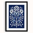 Nordic Minimalist Floral Art | Blue and White Scandinavian Wall Decor