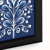 Nordic Minimalist Floral Art | Blue and White Scandinavian Wall Decor
