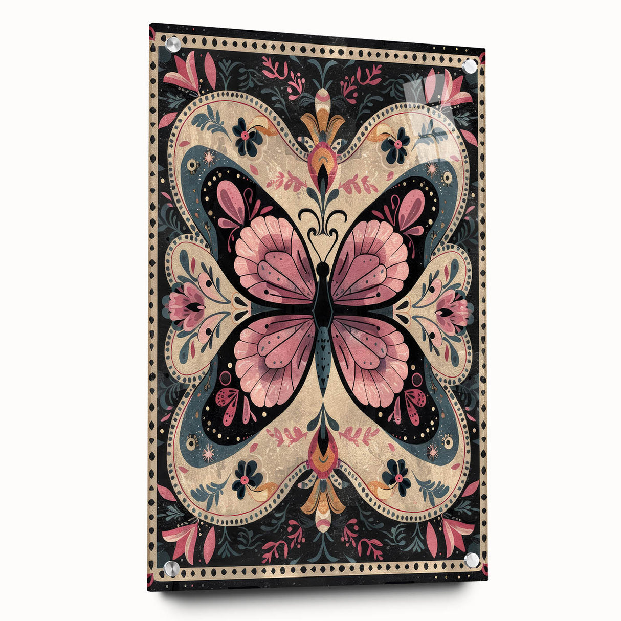 Scandinavian Butterfly Art | Nordic-Inspired Floral Wall Decor Print