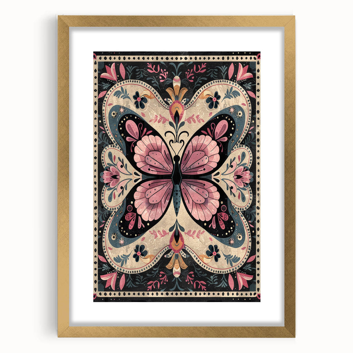 Scandinavian Butterfly Art | Nordic-Inspired Floral Wall Decor Print