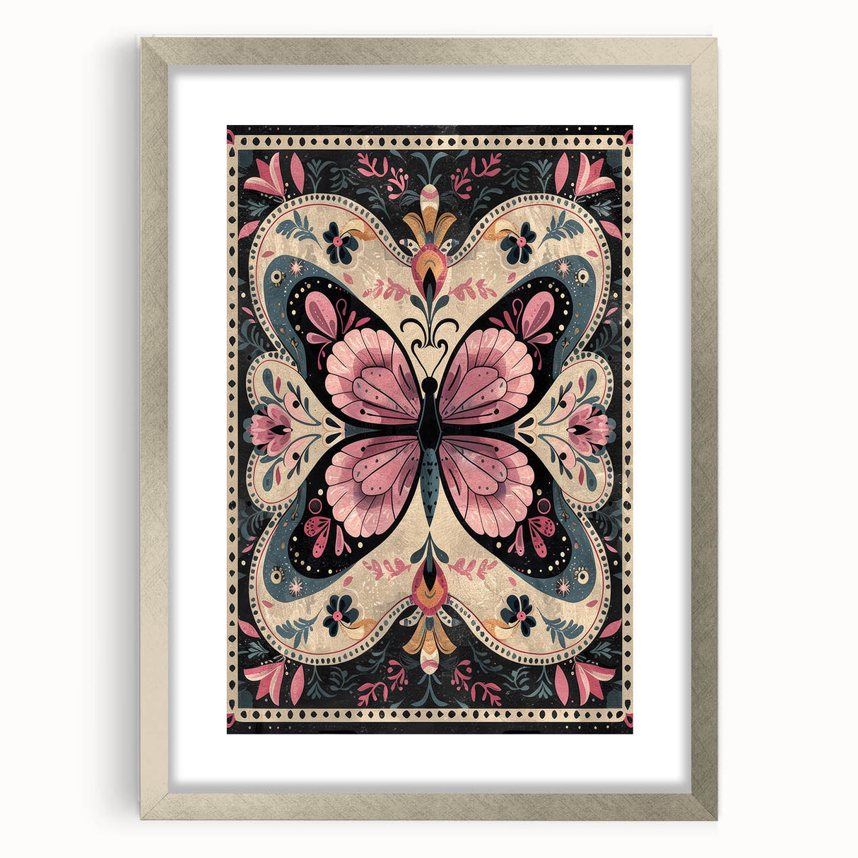 Scandinavian Butterfly Art | Nordic-Inspired Floral Wall Decor Print