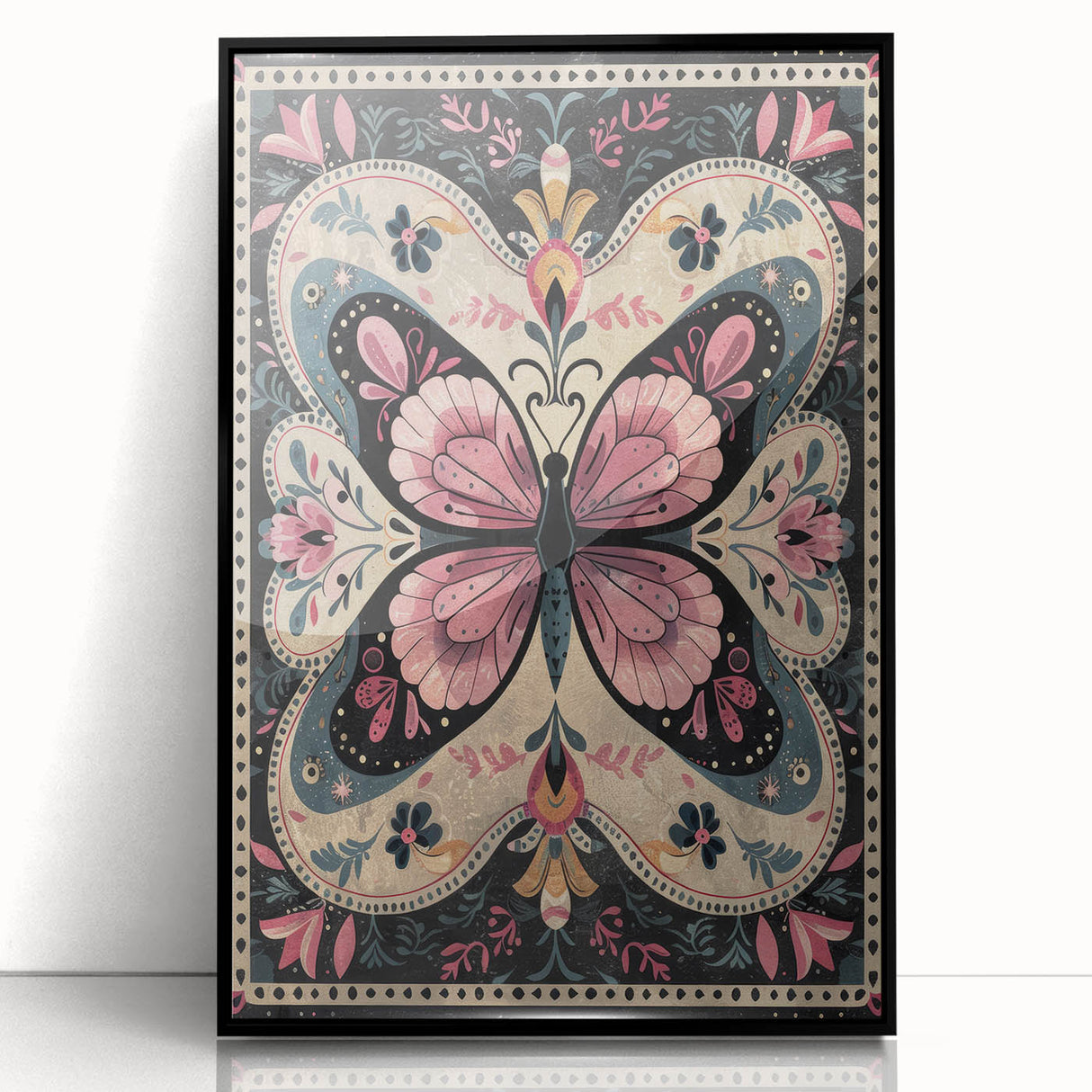 Scandinavian Butterfly Art | Nordic-Inspired Floral Wall Decor Print