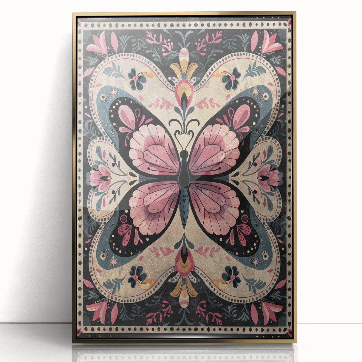 Scandinavian Butterfly Art | Nordic-Inspired Floral Wall Decor Print