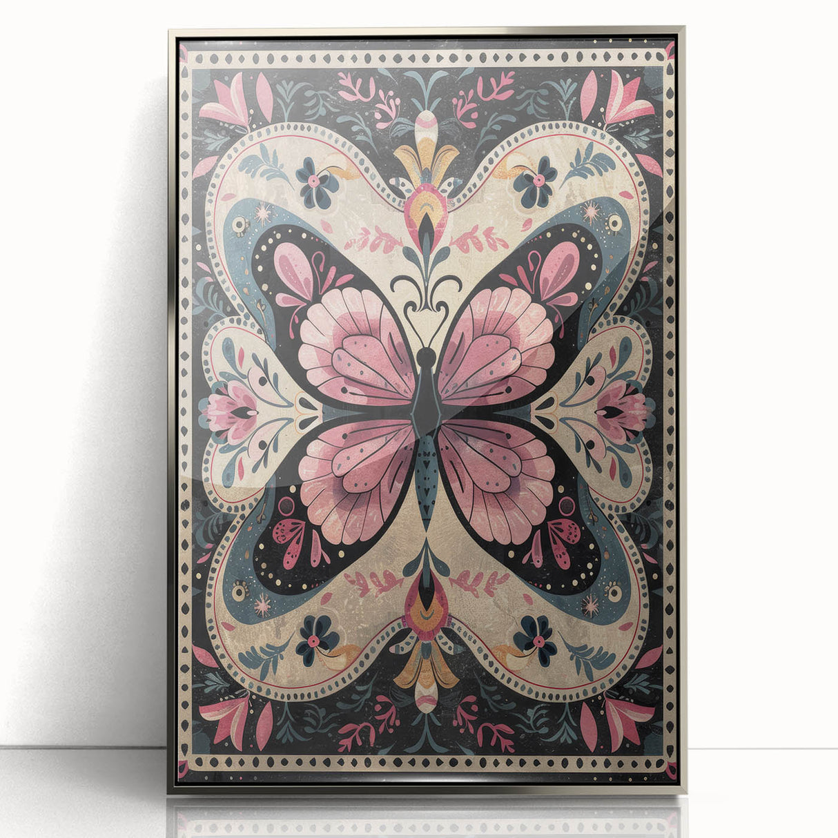Scandinavian Butterfly Art | Nordic-Inspired Floral Wall Decor Print