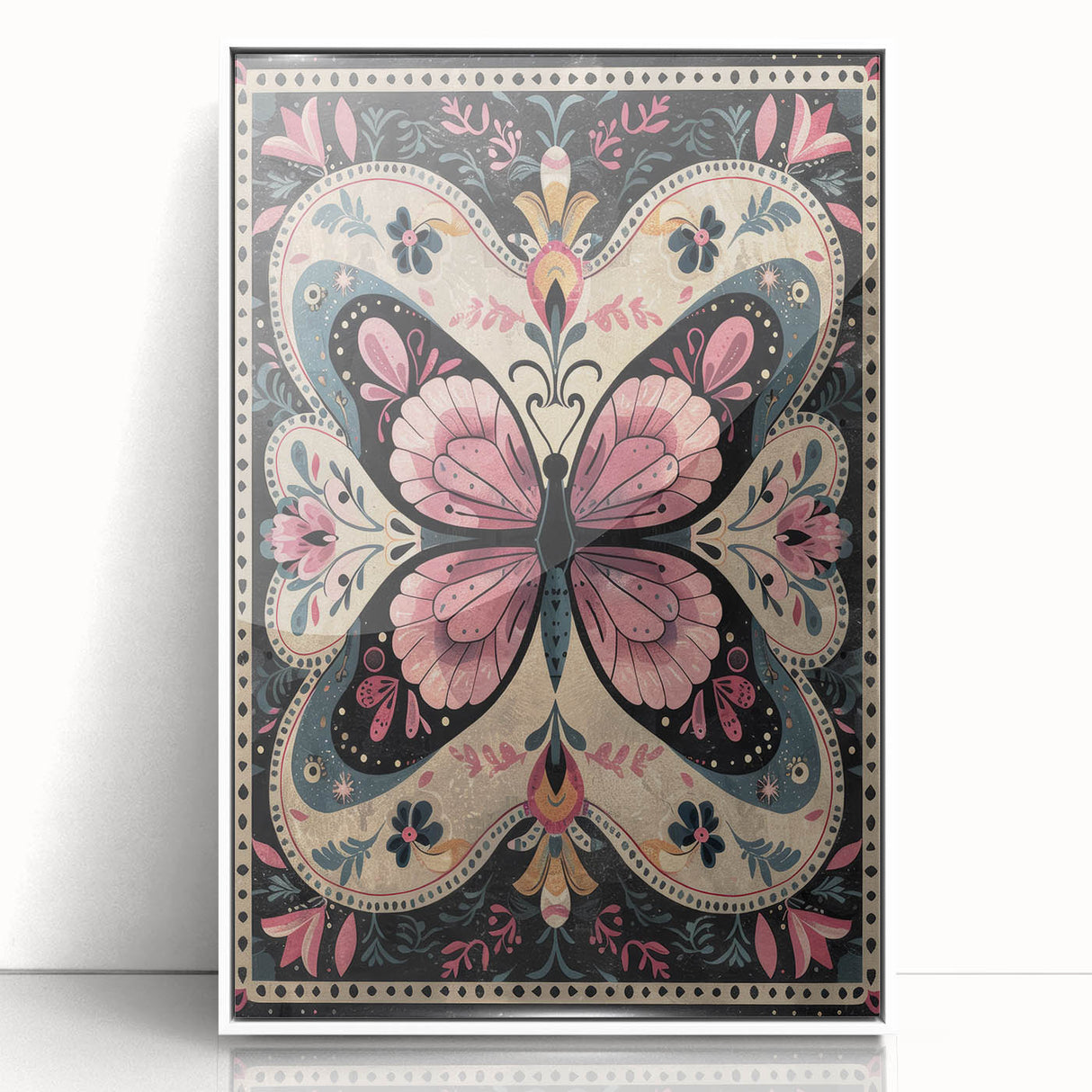 Scandinavian Butterfly Art | Nordic-Inspired Floral Wall Decor Print