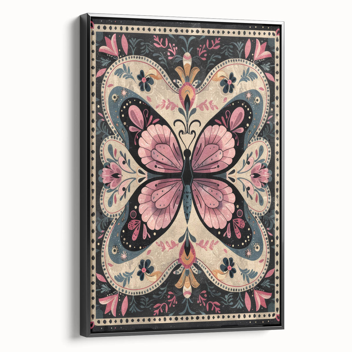 Scandinavian Butterfly Art | Nordic-Inspired Floral Wall Decor Print