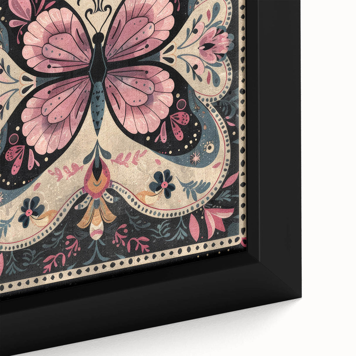 Scandinavian Butterfly Art | Nordic-Inspired Floral Wall Decor Print