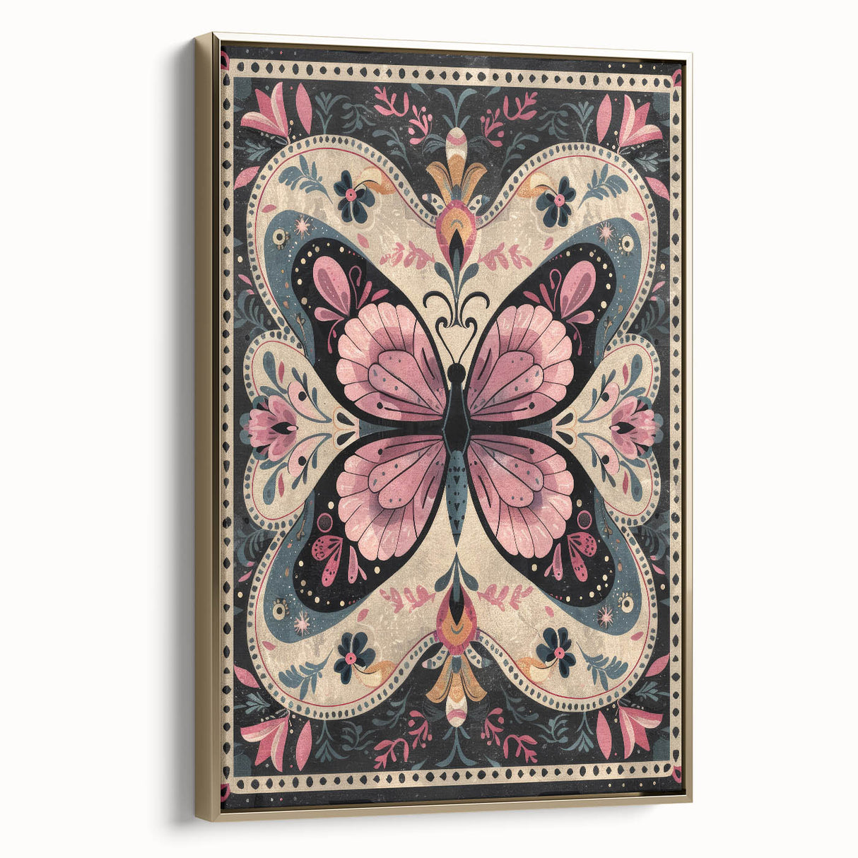 Scandinavian Butterfly Art | Nordic-Inspired Floral Wall Decor Print
