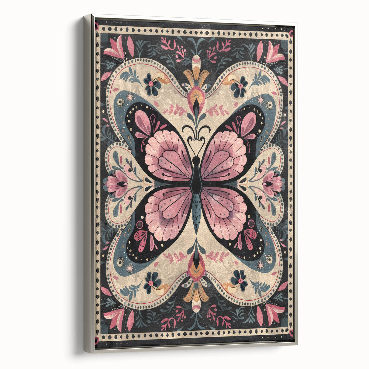 Scandinavian Butterfly Art | Nordic-Inspired Floral Wall Decor Print