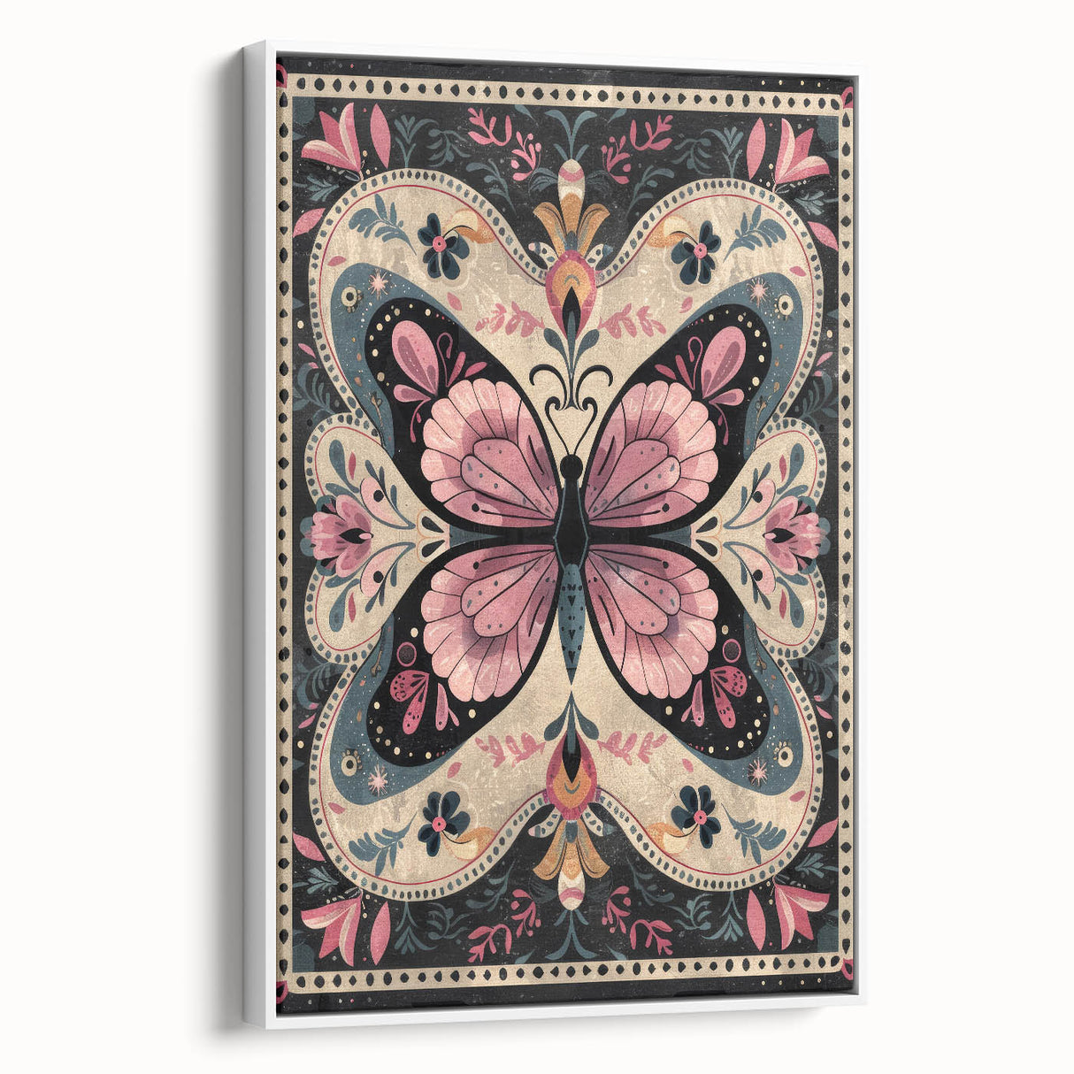 Scandinavian Butterfly Art | Nordic-Inspired Floral Wall Decor Print