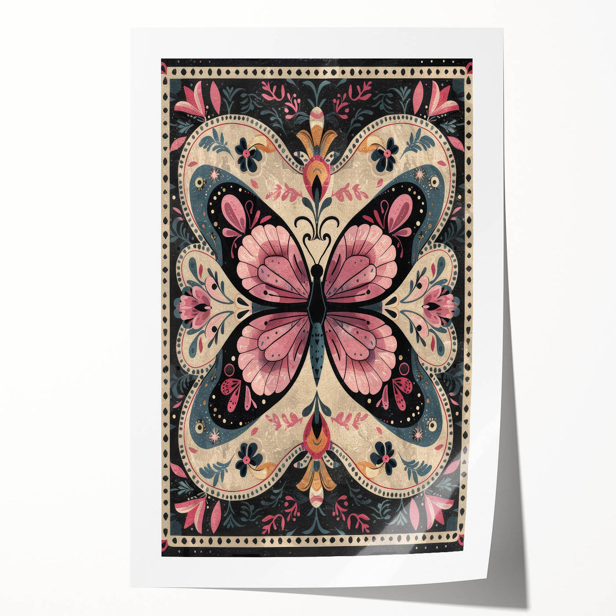 Scandinavian Butterfly Art | Nordic-Inspired Floral Wall Decor Print