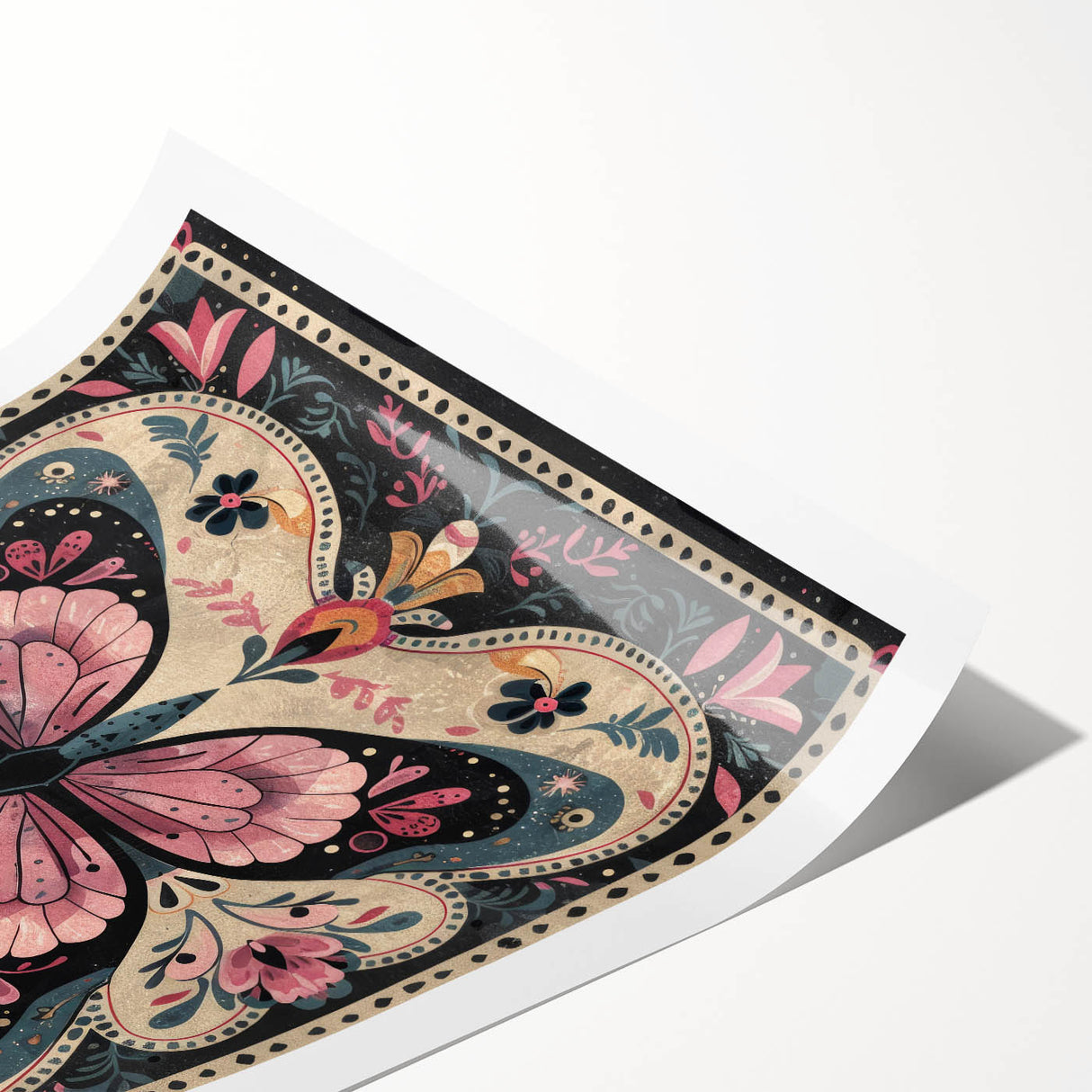 Scandinavian Butterfly Art | Nordic-Inspired Floral Wall Decor Print