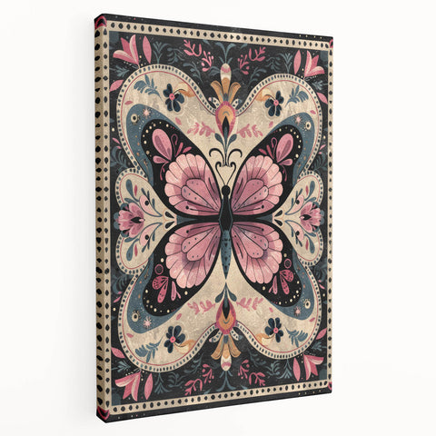 Scandinavian Butterfly Art | Nordic-Inspired Floral Wall Decor Print
