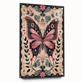 Scandinavian Butterfly Art | Elegant Floral Nordic-Inspired Wall Decor