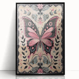 Scandinavian Butterfly Art | Elegant Floral Nordic-Inspired Wall Decor