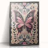 Scandinavian Butterfly Art | Elegant Floral Nordic-Inspired Wall Decor