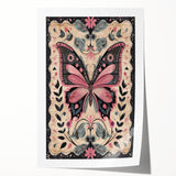 Scandinavian Butterfly Art | Elegant Floral Nordic-Inspired Wall Decor